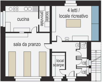Case di vacanza per gruppi a selva Pianta della casa